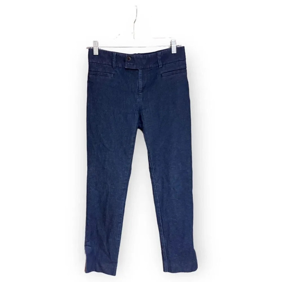 ANTHROPOLOGIE The Essential Slim Trousers Navy Blue Size 0 - Picture 1 of 7